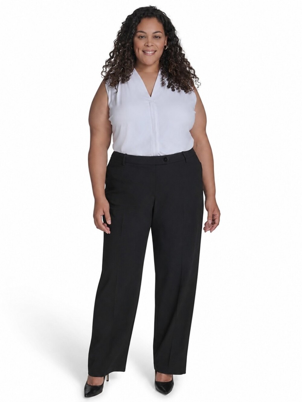 Maggie Barnes Stretch Petite Black Dress Pants Trousers Size 3 (16/18)
